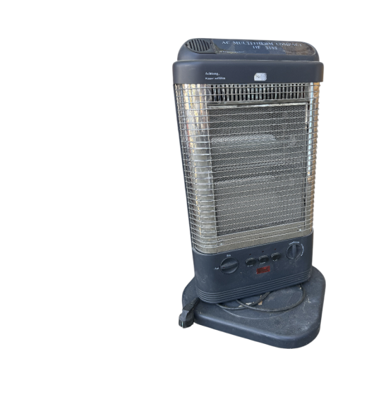 Aerotermă electrică vintage industrială, design compact, gri închis