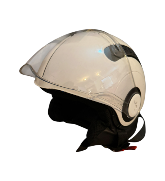 Cască Moto Open-Face pentru Scuter și Oraș, Alb-Negru, Design Modern Aerodinamic