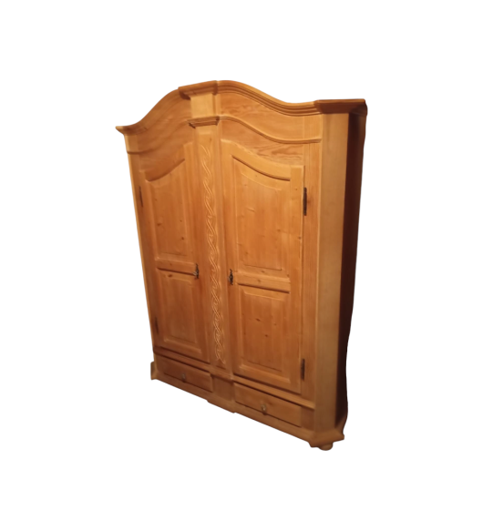 Dulap haine din lemn masiv stil rustic clasic, maro miere