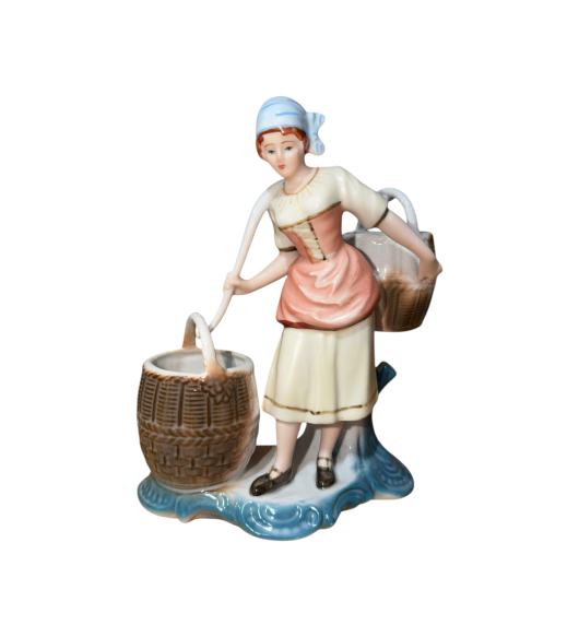 Figurină Vintage din Porțelan Glazurat - Scenă Pastorală Clasică