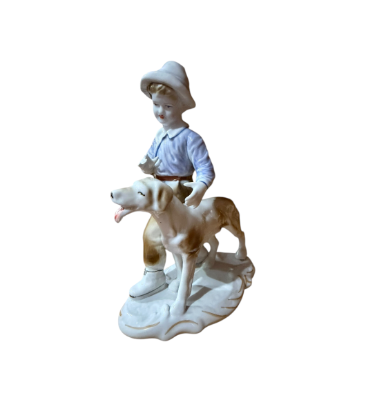 Figurină Vintage din Porțelan Glazurat cu Tematică Pastorală