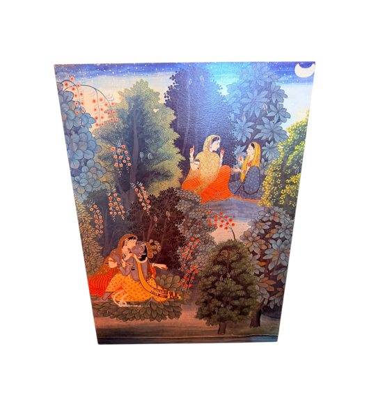 Tablou Decorativ Vintage - Miniatură Tradițională Rajput, Ramă Lemn
