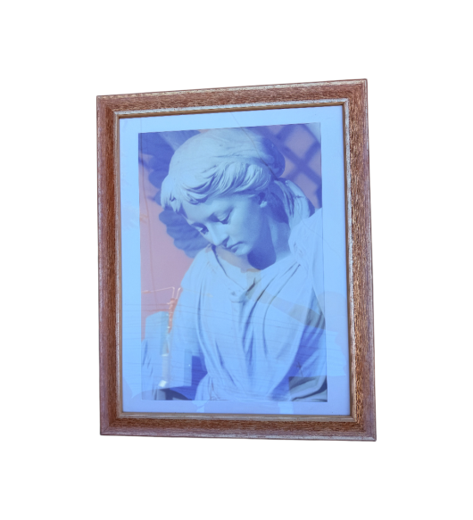 Tablou înrămat clasic, ramă lemn, sticlă și hârtie, 58x46 cm