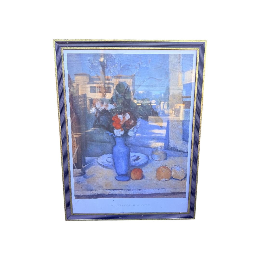 Tablou postimpresionist înrămat, ramă lemn și sticlă, 58x46 cm