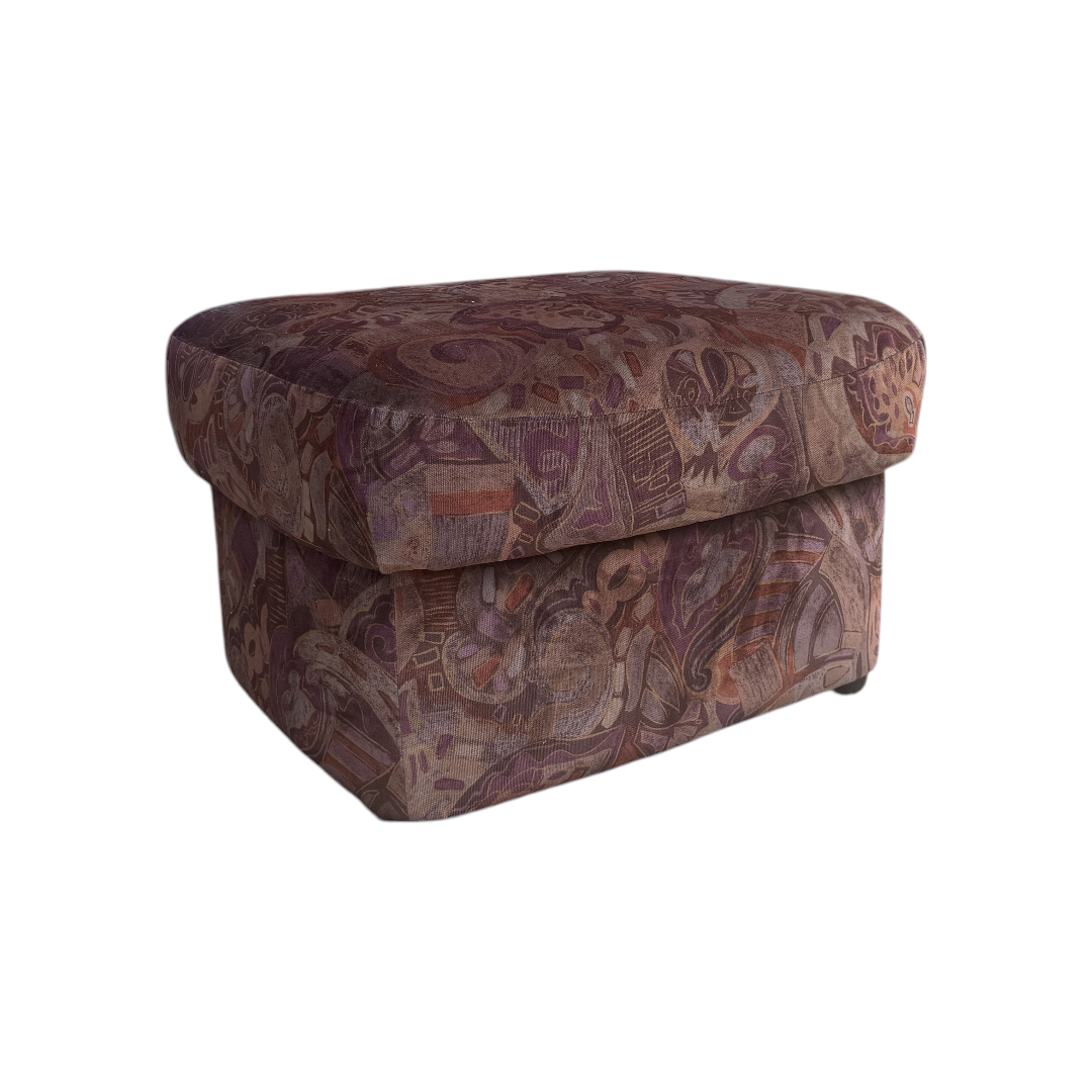 Taburet Retro Tapițat cu Material Textil Multicolor AIW-F386-188